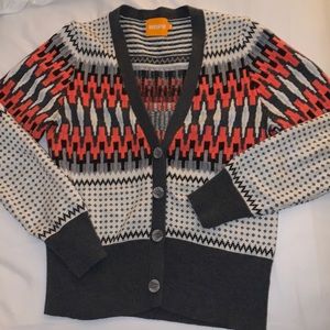 WISPR BY BRODIE fair isle be neck cardigan sweater